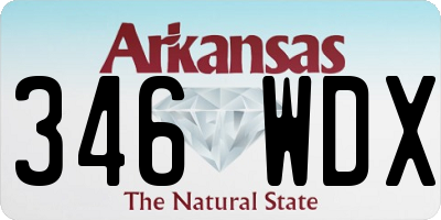 AR license plate 346WDX