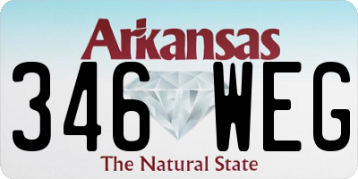 AR license plate 346WEG