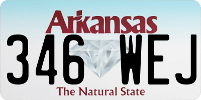AR license plate 346WEJ