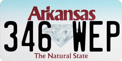 AR license plate 346WEP