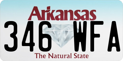 AR license plate 346WFA