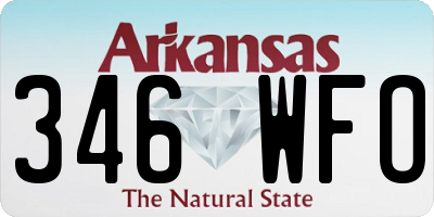 AR license plate 346WFO