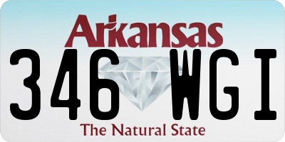 AR license plate 346WGI