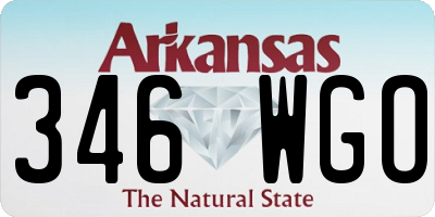 AR license plate 346WGO