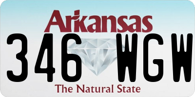 AR license plate 346WGW