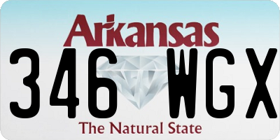 AR license plate 346WGX