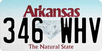 AR license plate 346WHV