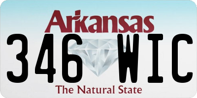 AR license plate 346WIC