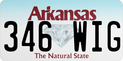 AR license plate 346WIG