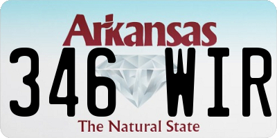 AR license plate 346WIR