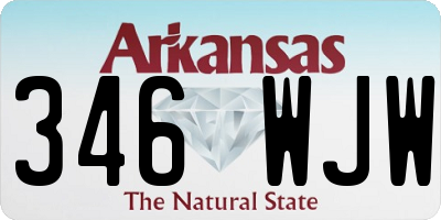 AR license plate 346WJW