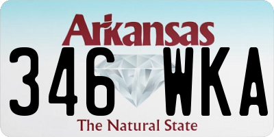 AR license plate 346WKA