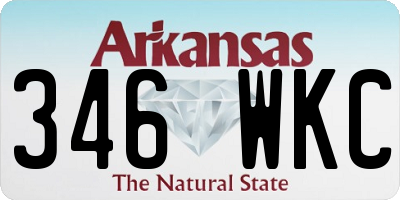AR license plate 346WKC