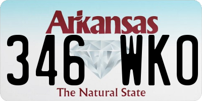 AR license plate 346WKO