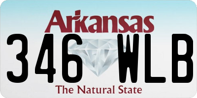 AR license plate 346WLB