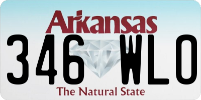 AR license plate 346WLO
