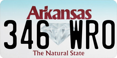 AR license plate 346WRO