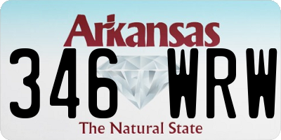 AR license plate 346WRW
