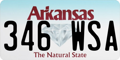 AR license plate 346WSA