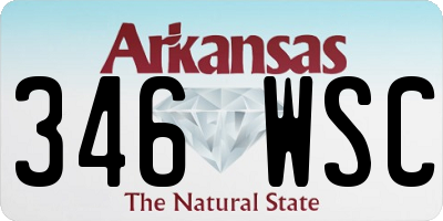 AR license plate 346WSC