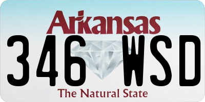 AR license plate 346WSD
