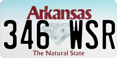 AR license plate 346WSR