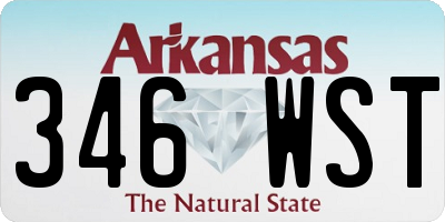 AR license plate 346WST