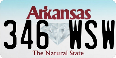 AR license plate 346WSW