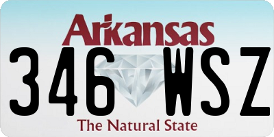 AR license plate 346WSZ