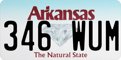 AR license plate 346WUM