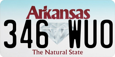 AR license plate 346WUO