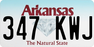 AR license plate 347KWJ