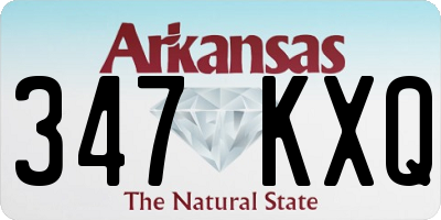 AR license plate 347KXQ
