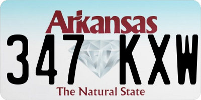 AR license plate 347KXW