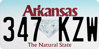 AR license plate 347KZW