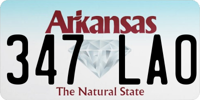AR license plate 347LAO