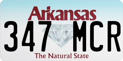 AR license plate 347MCR