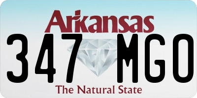 AR license plate 347MGO