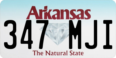 AR license plate 347MJI