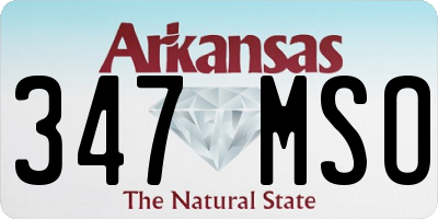 AR license plate 347MSO
