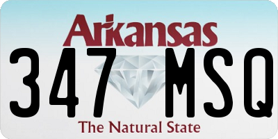 AR license plate 347MSQ