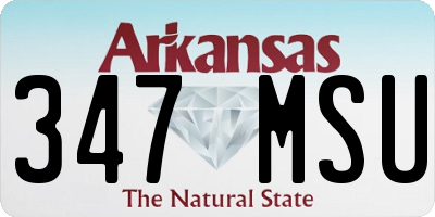 AR license plate 347MSU