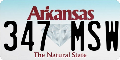 AR license plate 347MSW