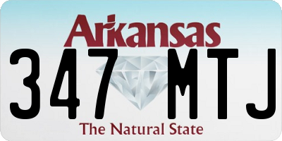 AR license plate 347MTJ
