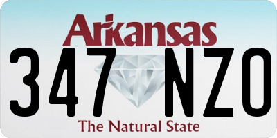 AR license plate 347NZO