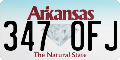 AR license plate 347OFJ