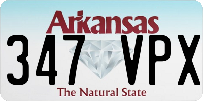 AR license plate 347VPX