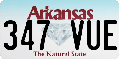AR license plate 347VUE