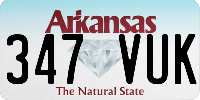 AR license plate 347VUK