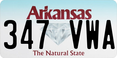 AR license plate 347VWA